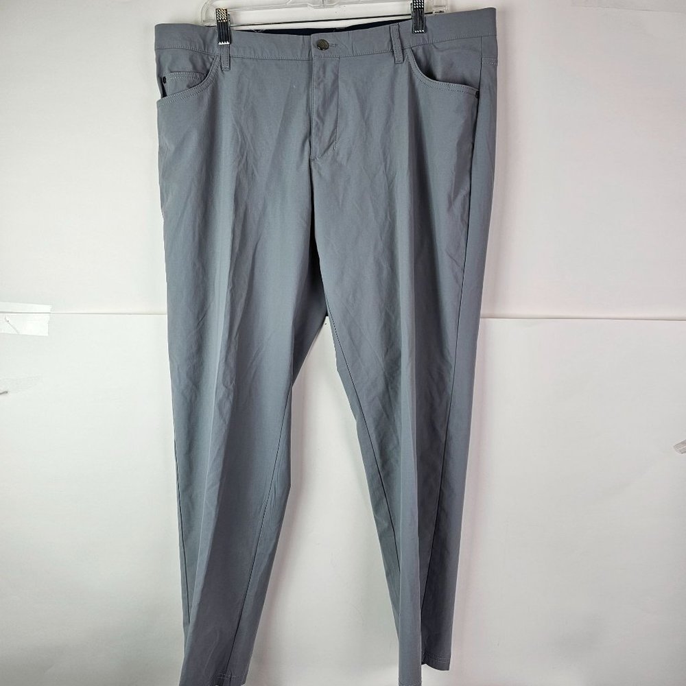 Adidas Pants Mens 38x30 Gray Solid Go-To 5-Pocket Tapered Golf Performance - Picture 5 of 9
